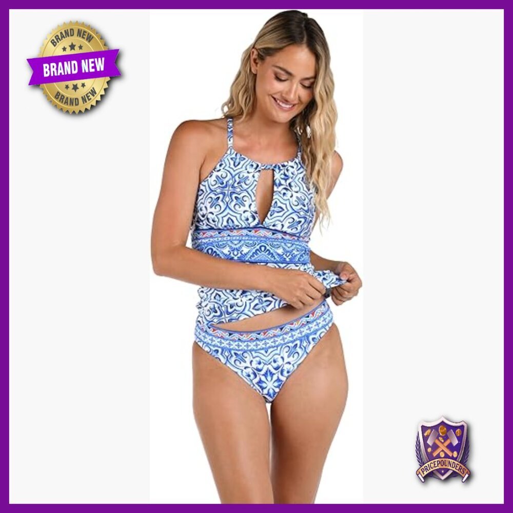 Size 10 UPF 50+ Tankini Top with Tummy Control Adjustable Straps